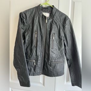 Xhiliration Faux Leather Moto Jacket Size L
